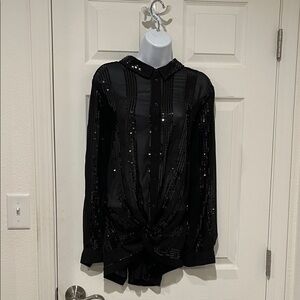 Black Sequin Women's Top